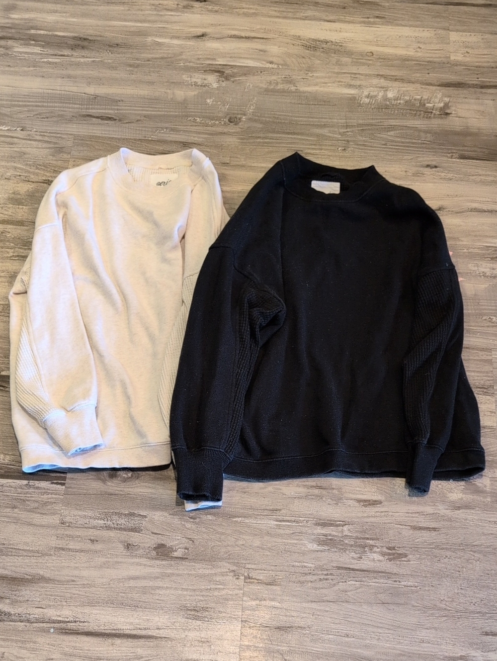 aerie Crewneck Sweater Duo - Black & Off-White